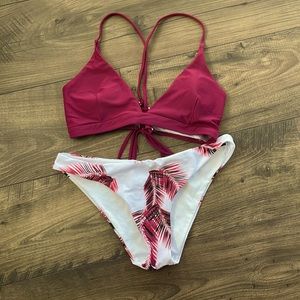 SHEIN • Women’s Pink Tropical/Floral Bikini • L